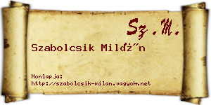 Szabolcsik Milán névjegykártya